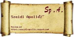 Szeidl Apolló névjegykártya
